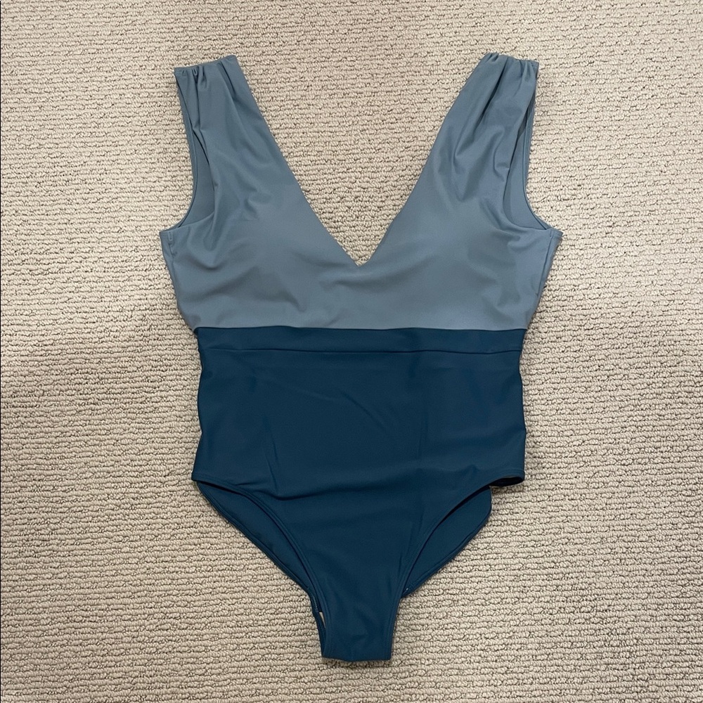 Summersalt Elegant Two-Tone Blue One Piece Swimsuit